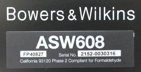 B&W Bowers & Wilkins ASW608 Compact Powered Subwoofer - Free shipping