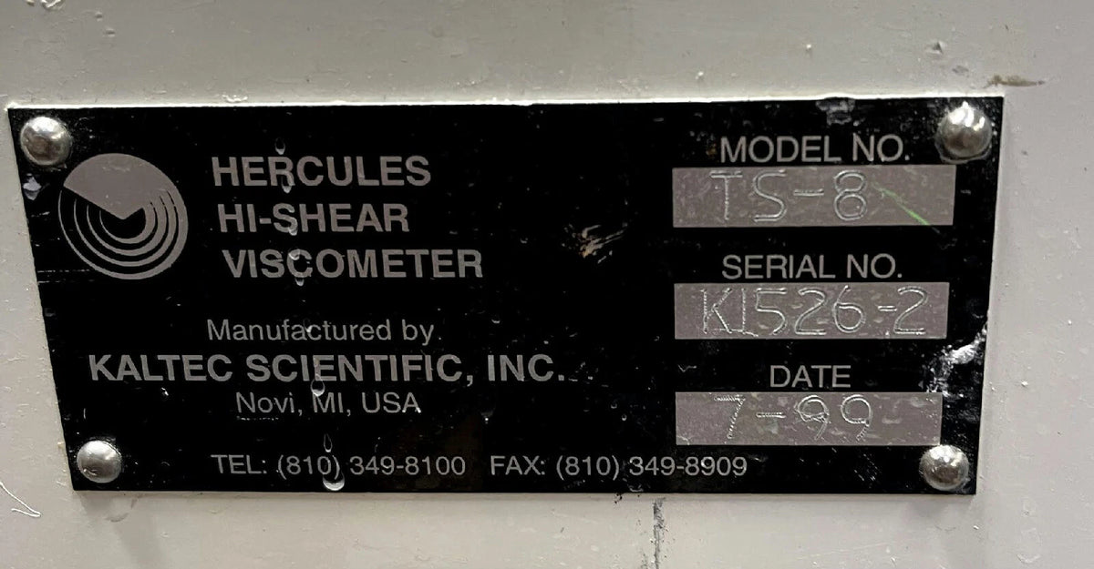 Kaltec Scientific Inc. Hercules TS-8 Hi-Shear Rheometer Viscometer