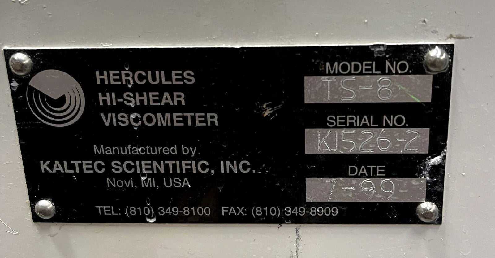 Kaltec Scientific Inc. Hercules TS-8 Hi-Shear Rheometer Viscometer