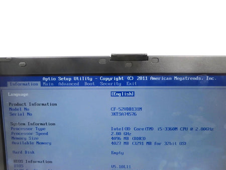 Panasonic Toughbook CF-52 Core i5-3360M 2.80GHz 4GB (No HHD) - MK5