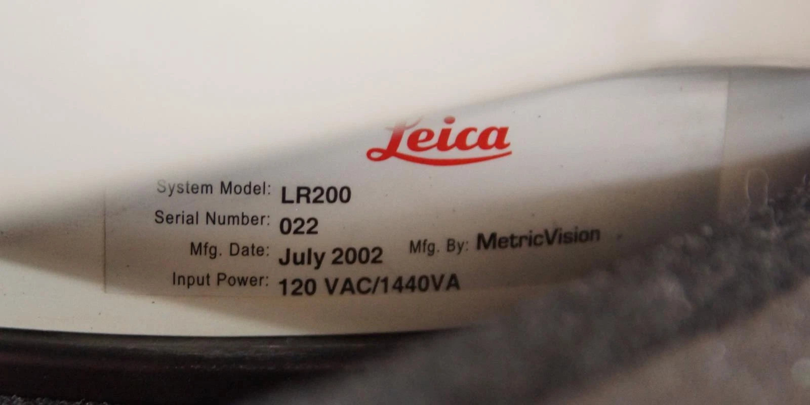 Leica Geosystems / MetricVision Laser Radar Scanner LR200