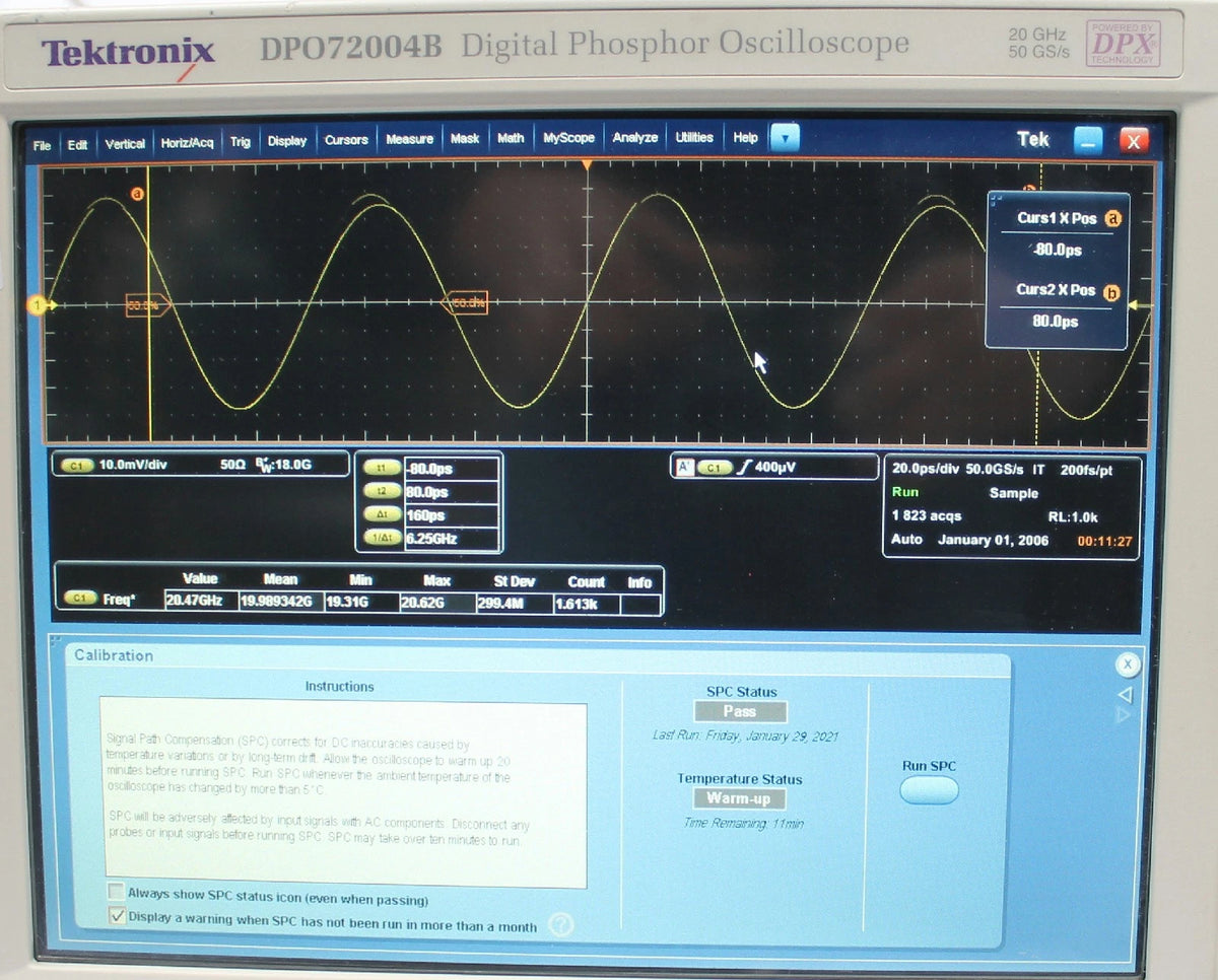 Tektronix DPO72004B 20GHz 4CH 50GSa/s Real-Time Digital Oscilloscope