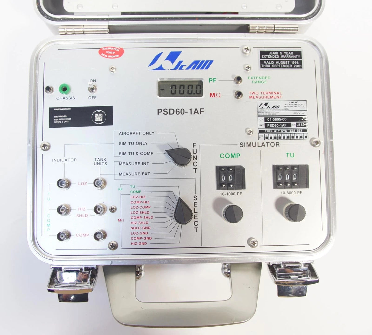 Aeroflex / Viavi PSD60-1AF AC Capacitance Fuel Quantity Test Set