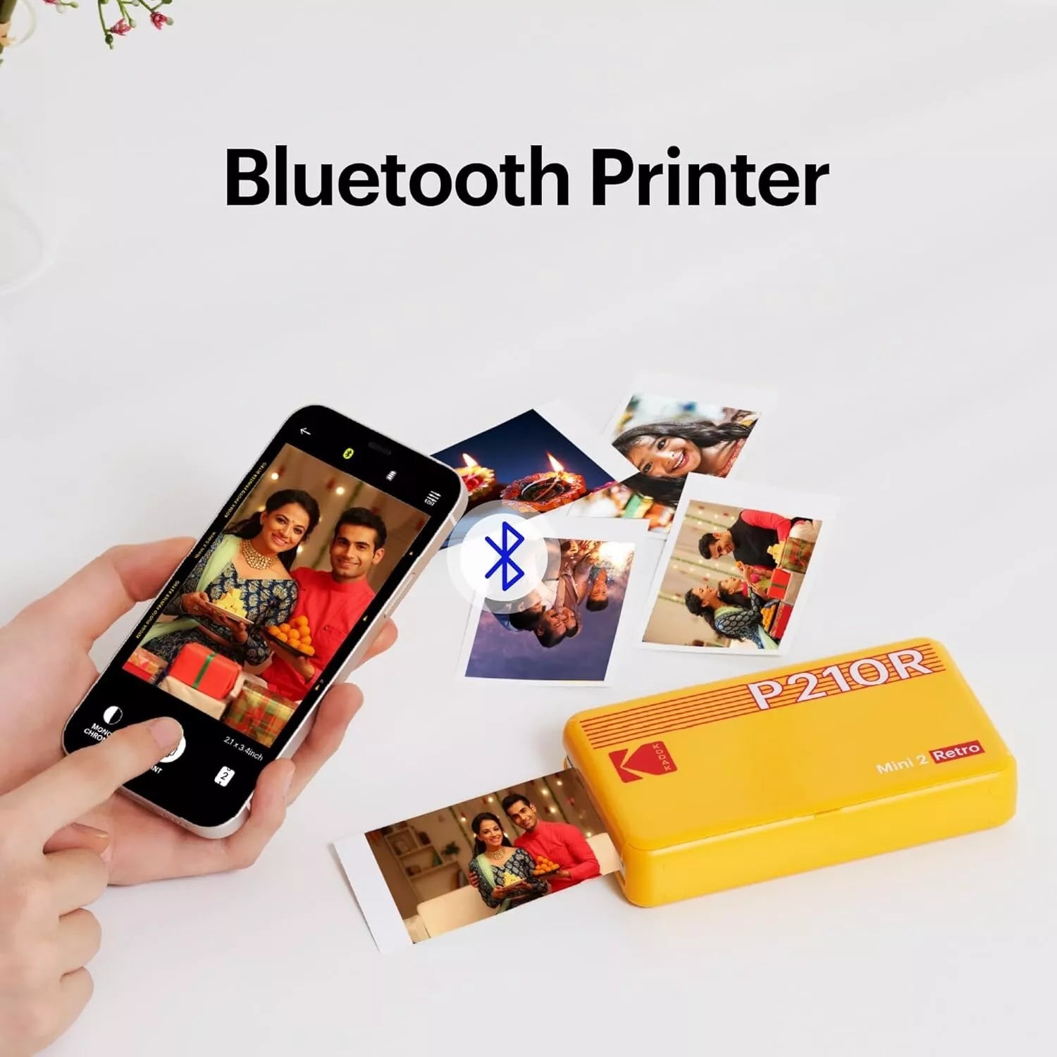 KODAK Mini 2 Retro 4PASS Portable Photo Printer 68 Sheets Bundle P210R