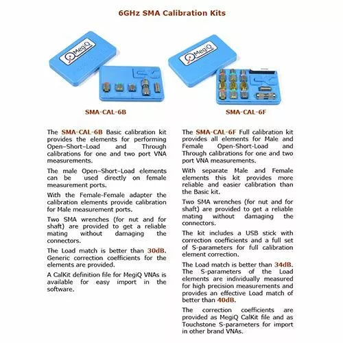 MegiQ CAL-SMA-6B 6GHz SMA Vector Network Analyzer Calibration Kit VNA