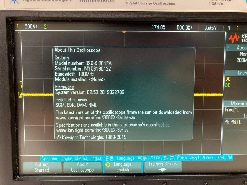Agilent DSOX 3012A 100MHz 2ch Oscilloscope