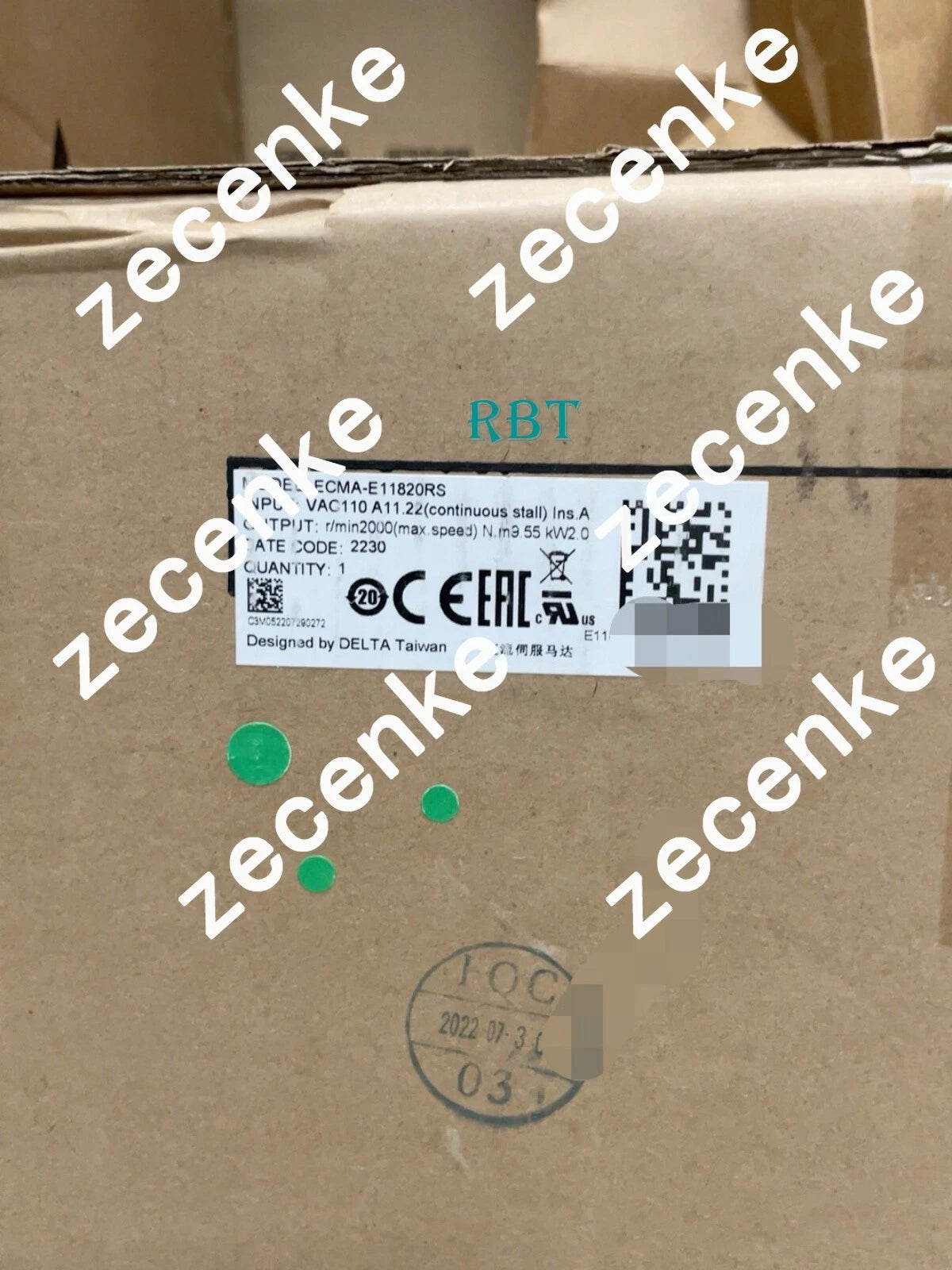 DELTA ECMA-E11820RS Motor Brand New