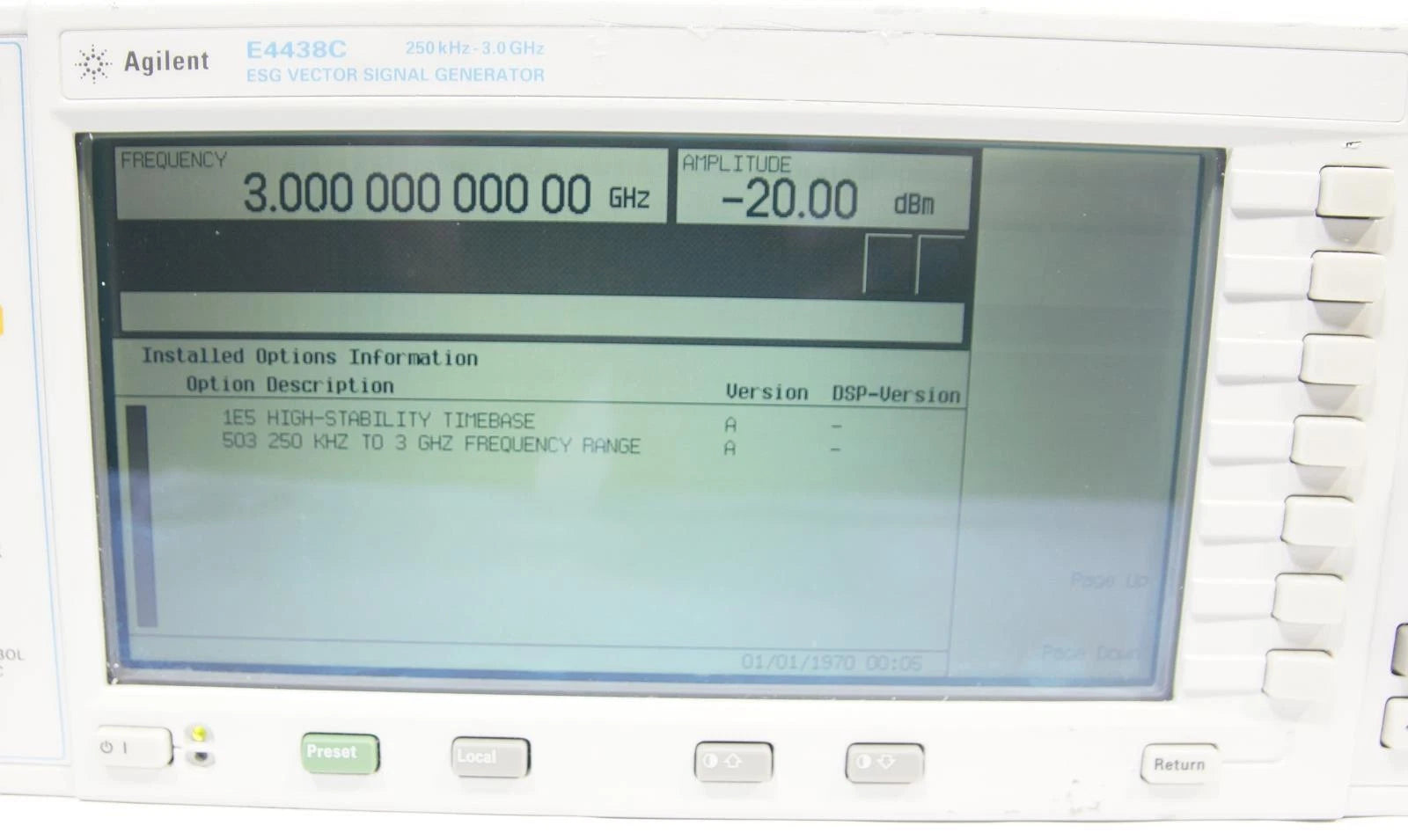 Agilent E4438C 3GHz ESG Vector Signal Generator with Options 1E5 503