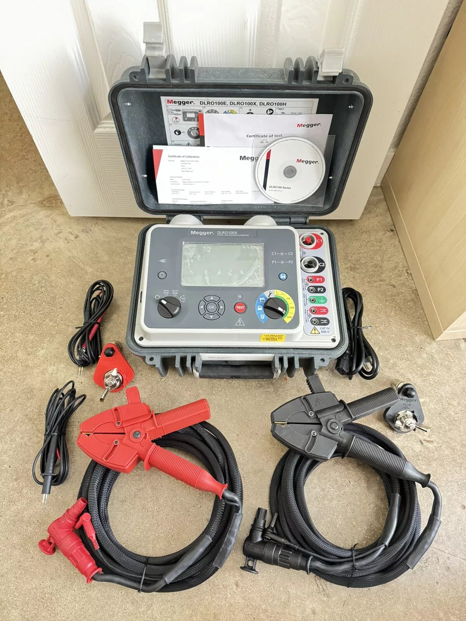 Megger DLRO100X DLRO100XB Digital Low Resistance Ohmmeter & Kelvin Clamp