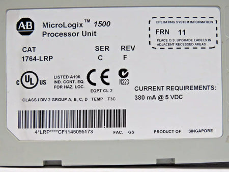 Allen-Bradley 1764-LRP MicroLogix 1500 Processor Unit Module