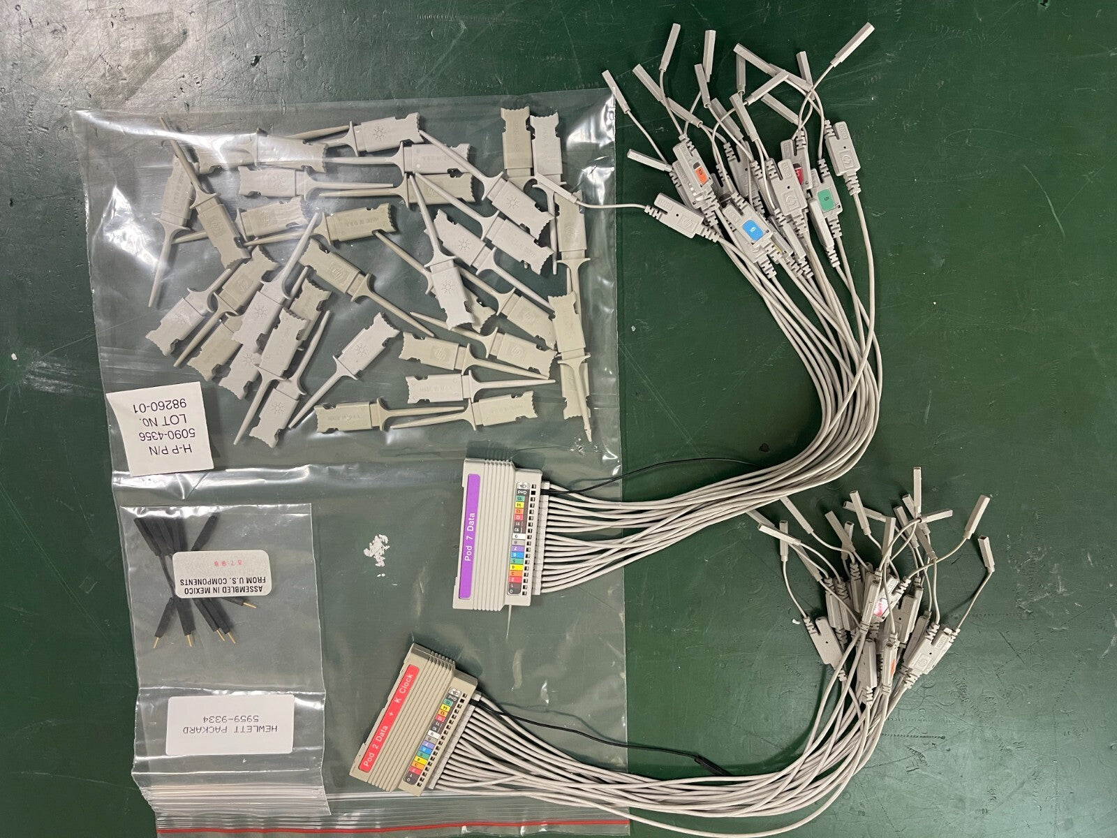 HP 01650-61609 16channel Probe Lead Set + 5090-4356 IC Clips + 5959-9334 G leads - XG eqpt