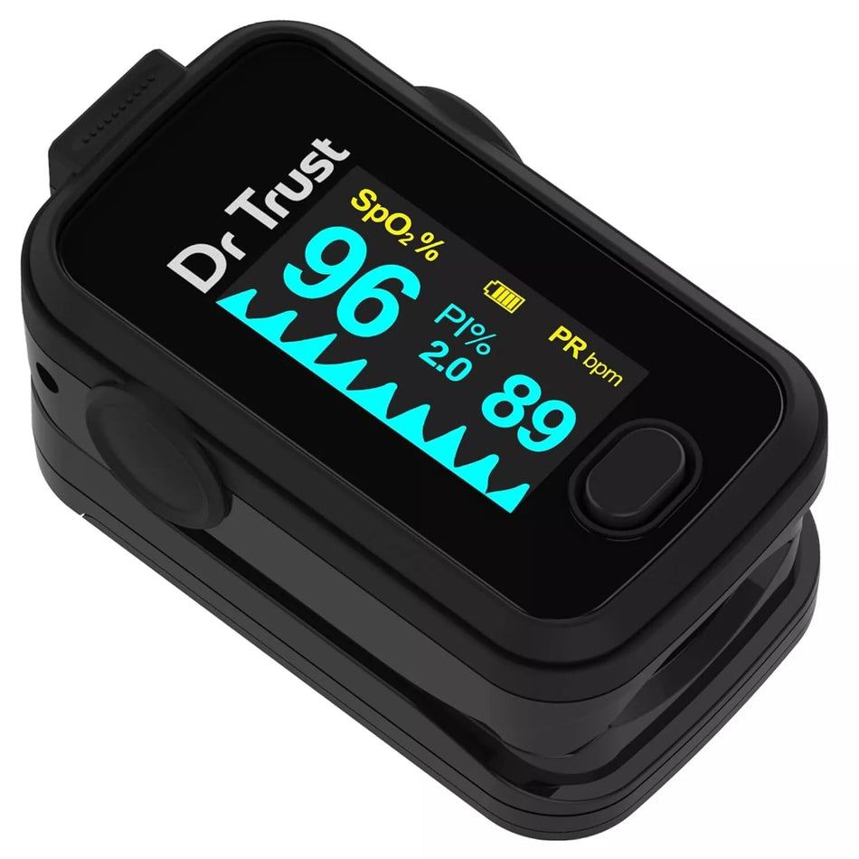 Dr Trust Signature Series Fingertip Pulse Oximeter | SpO2 Monitor with Alarm