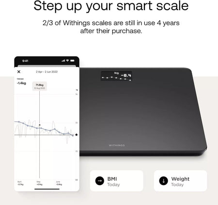 Withings Body Wi-Fi Smart Scale with BMI App Sync Multi-User Pregnancy & Baby Mode