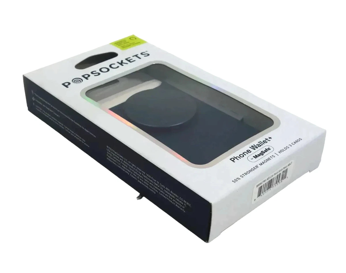 Blue PopSockets MagSafe PopWallet+ Cell Phone Wallet & Grip Adapter Ring