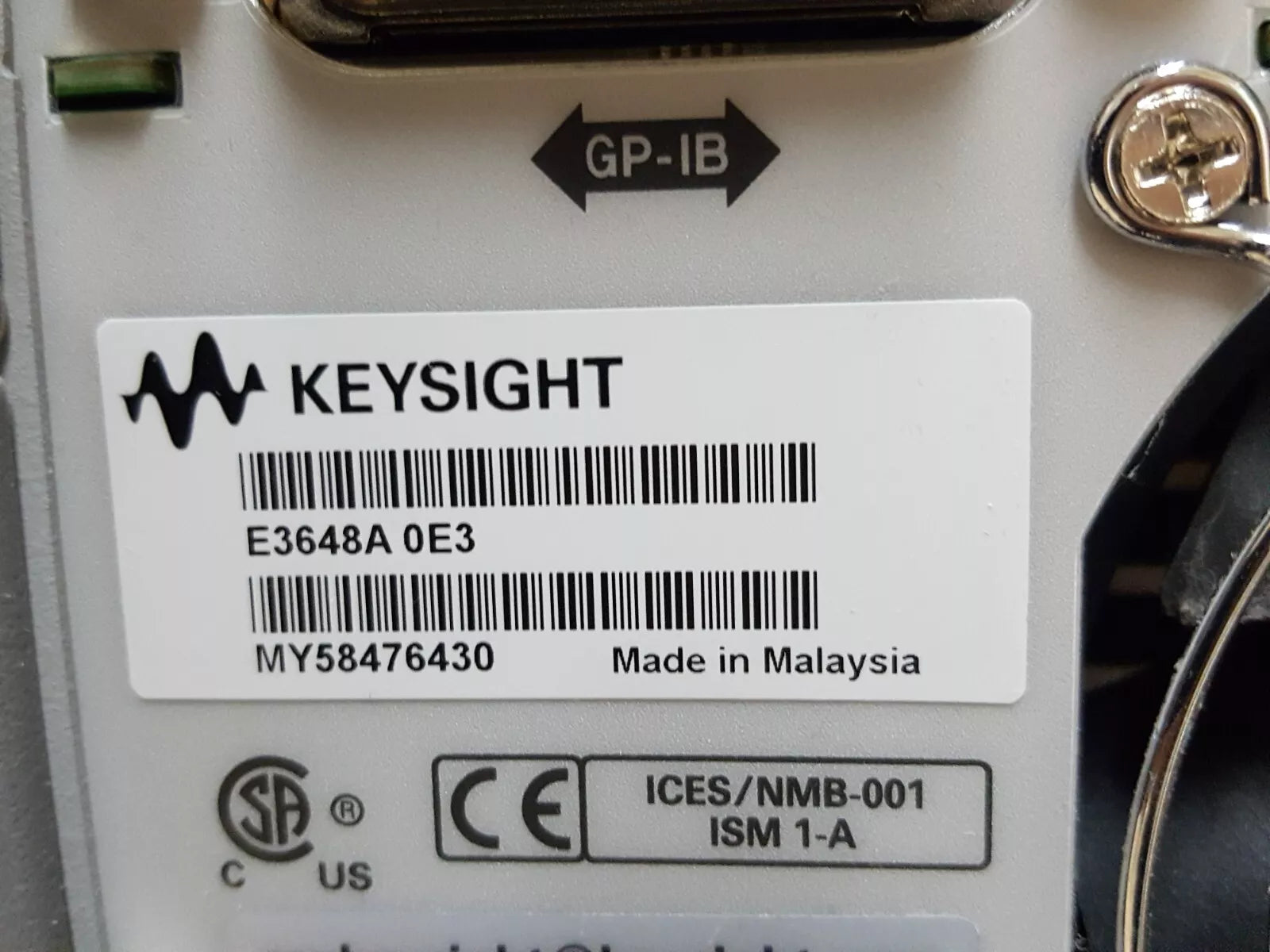 Keysight E3632A 0-15V 7A / 0-30V 4A DC Power Supply with Opt. 0E3 (6430)