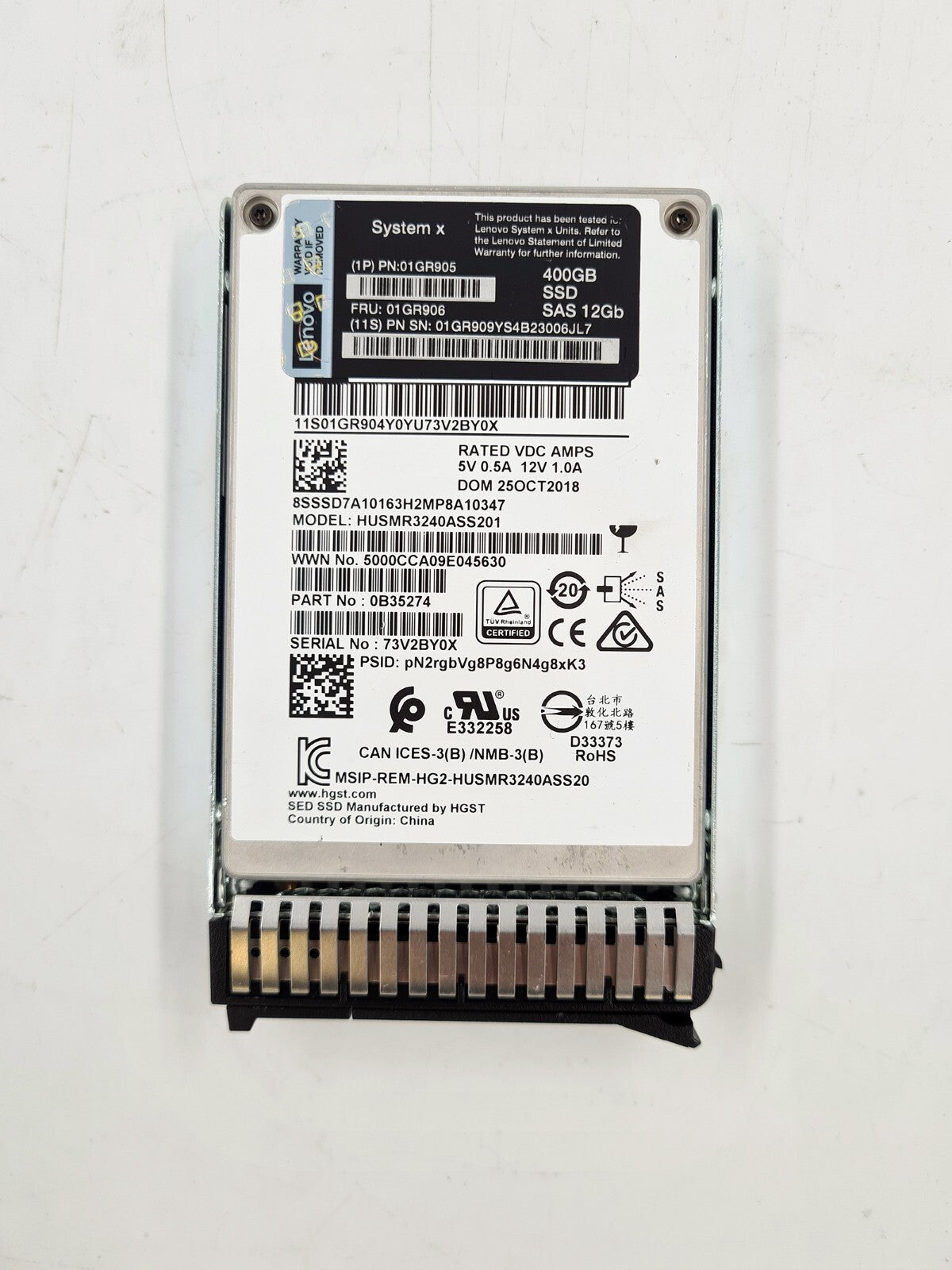 Lenovo 01GR905 System x 400GB 2.5 Sas 12Gb Server SSD