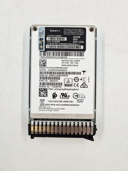 Lenovo 01GR905 System x 400GB 2.5 Sas 12Gb Server SSD