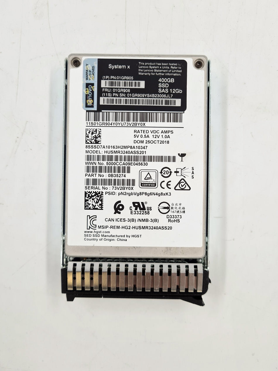 Lenovo 01GR905 System x 400GB 2.5 Sas 12Gb Server SSD