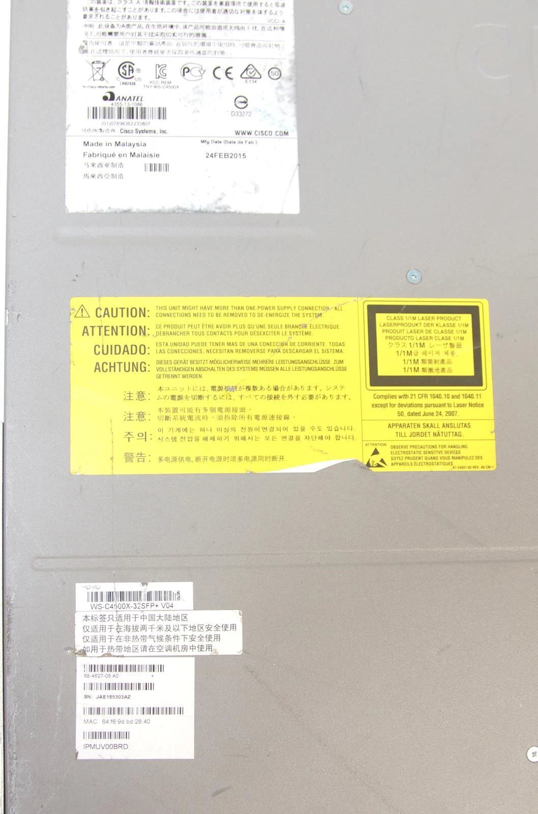 Cisco Catalyst 4500-X 32 Port 10GE Switch WS-C4500X-32SFP+ IP-Base License