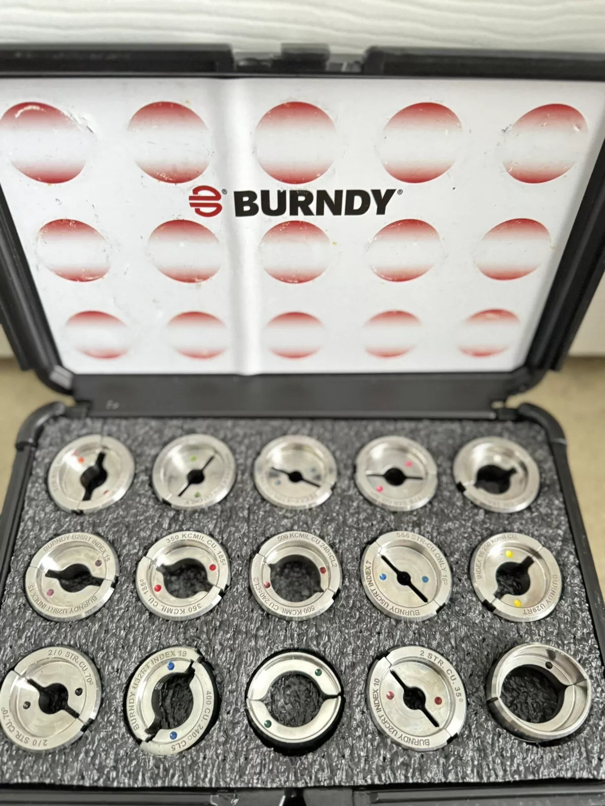 Burndy UDIEKITCU 15pc U-Type Die Kit Set 6AWG to 750KCMIL