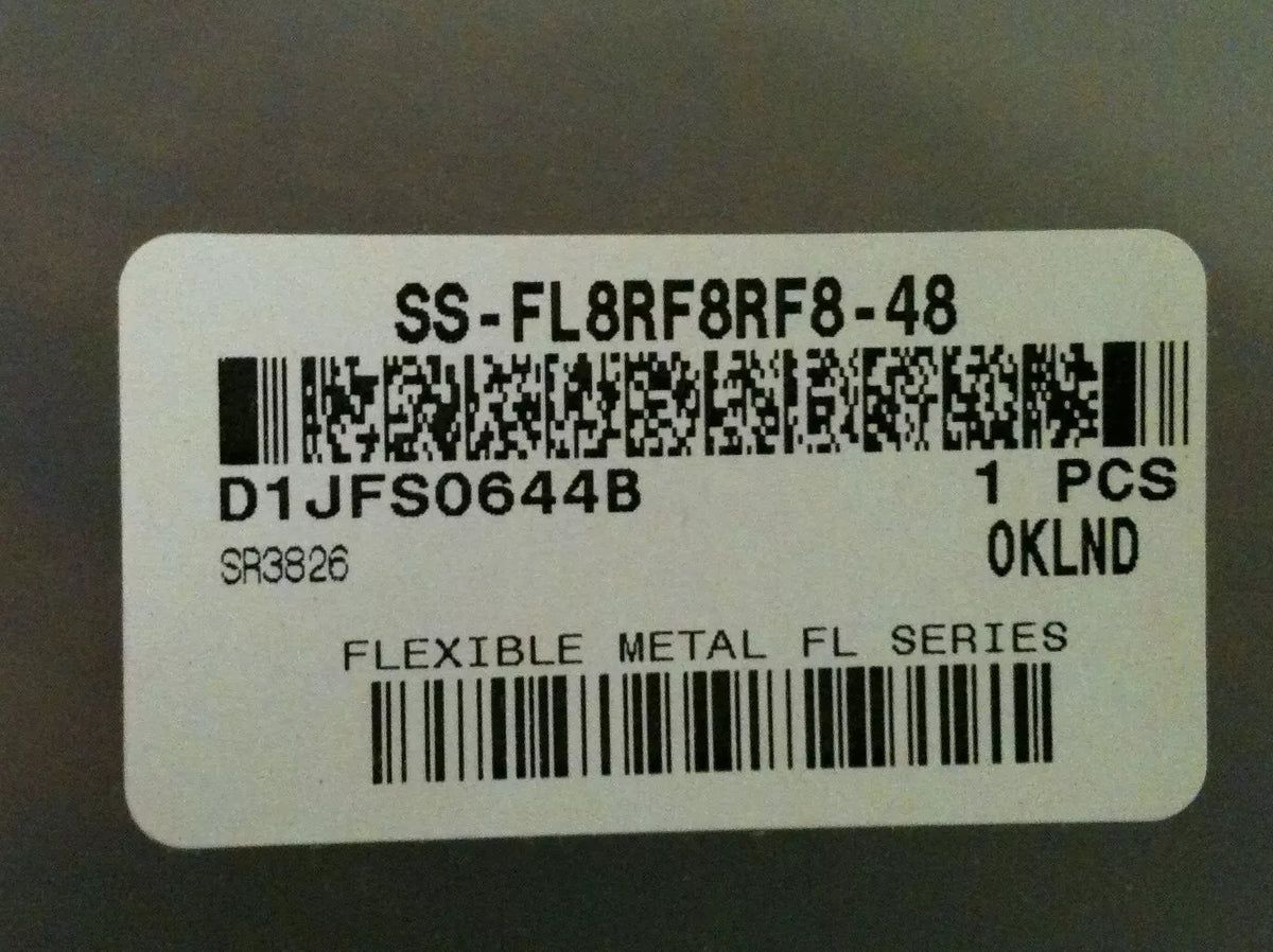Swagelok SS-FL8RF8RF8-48, 1/2in Flexible SS Braided Hose 48in Length