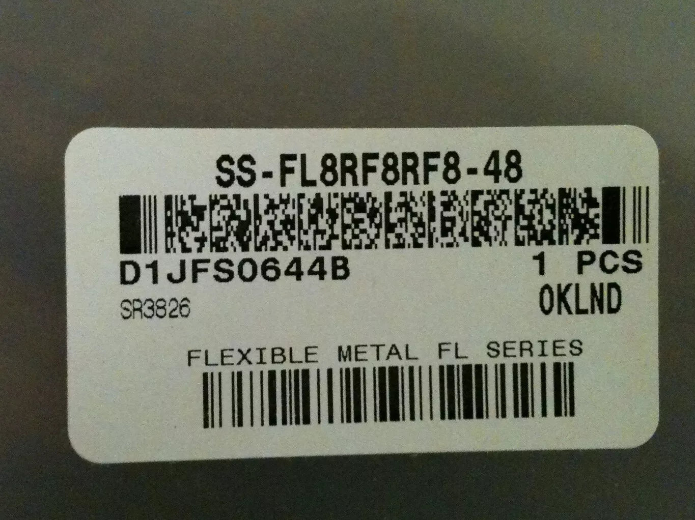 Swagelok SS-FL8RF8RF8-48, 1/2in Flexible SS Braided Hose 48in Length