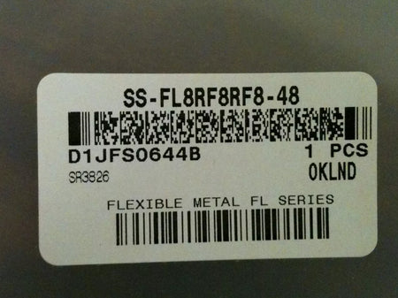 Swagelok SS-FL8RF8RF8-48, 1/2in Flexible SS Braided Hose 48in Length