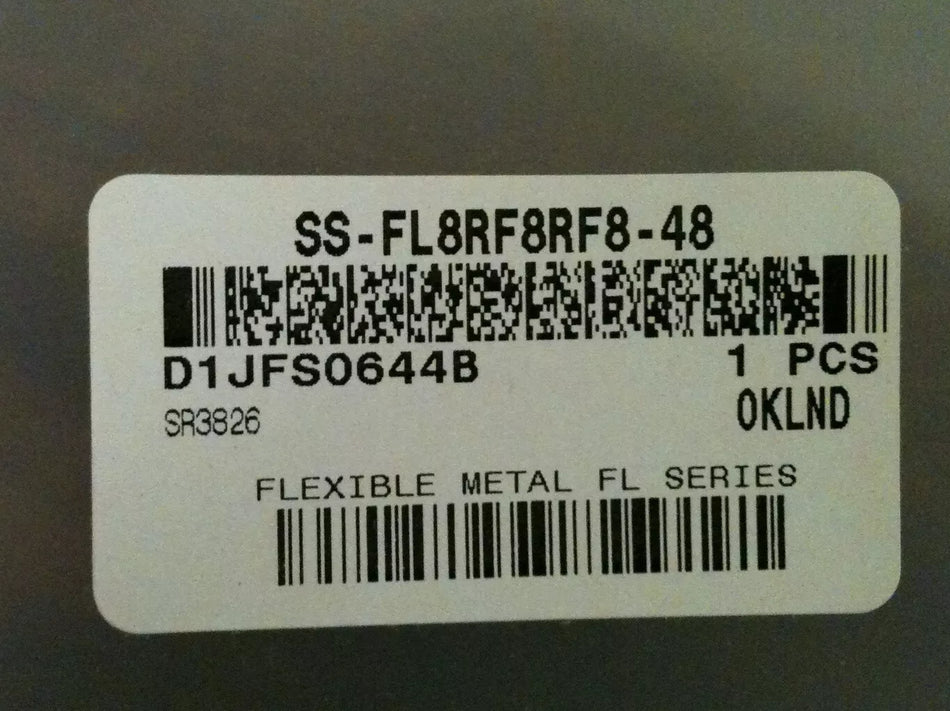 Swagelok SS-FL8RF8RF8-48, 1/2in Flexible SS Braided Hose 48in Length