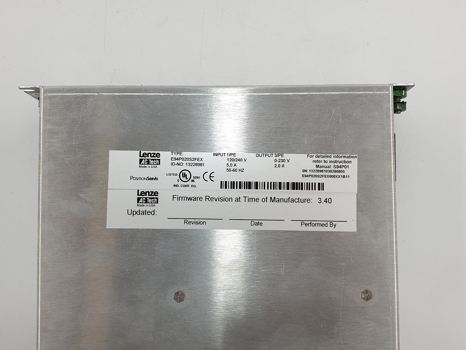 Lenze E94P020S2FEX Digital Servo Encoder