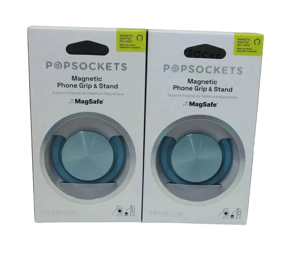Lot of 2 POPSOCKETS Popgrip Magnetic Phone Grip & Stand MagSafe Blue