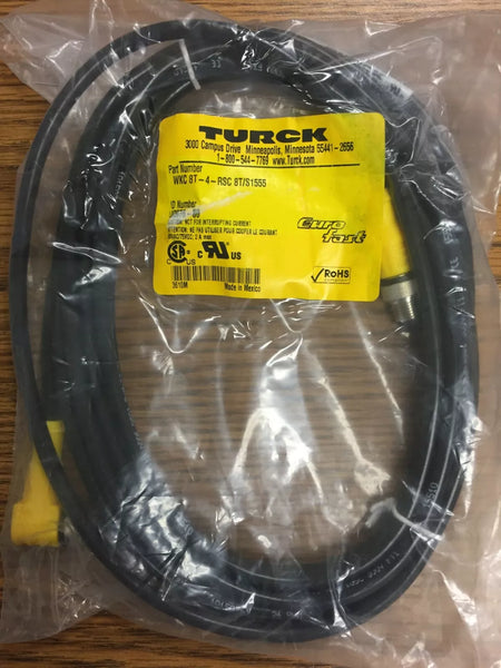 Turck WKC 8T-4-RSC 8T/S1555 M12 Female R/A to M12 Male Straight Cable - 8 Wires