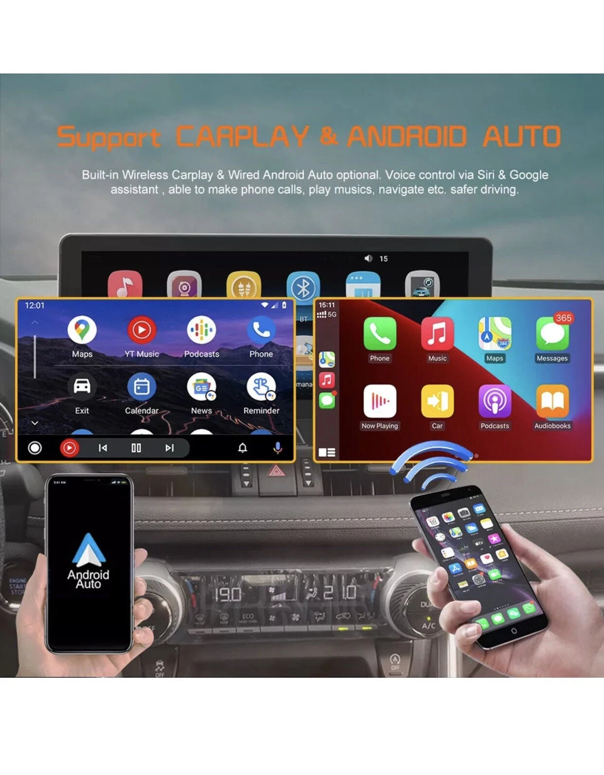 12.3 inch Car Radio For Toyota RAV4 2020 CarPlay Android Auto Multimedia BT 64GB