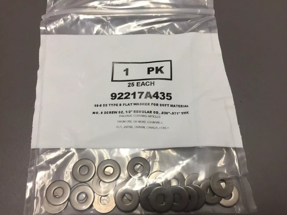 18-8 SS Type B Flat Washer for Soft Materials - Pack of 25