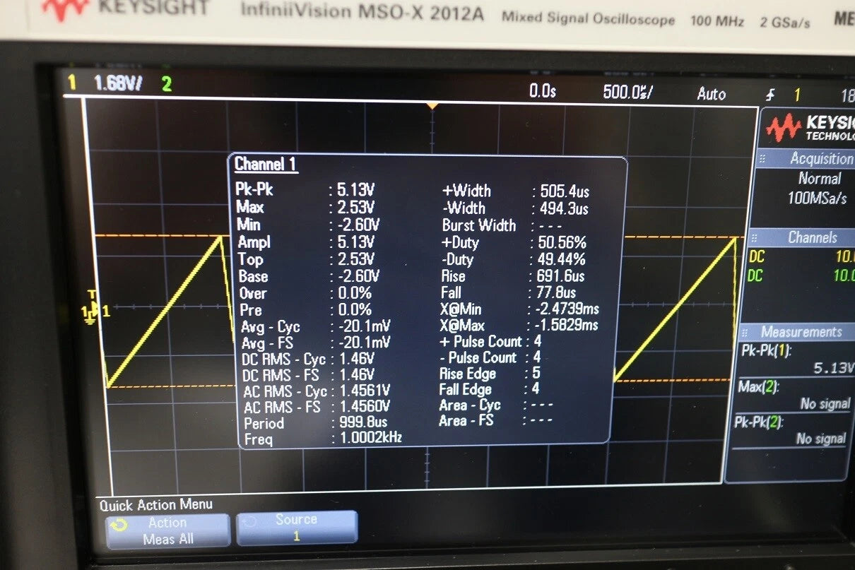 Keysight MSOX2012A DC-100MHz 2ch InfiniVision Mixed Oscilloscope +FG