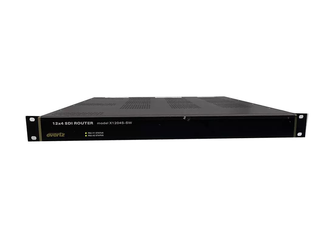 Evertz X-1204S-AES4-SW 12x4 Video SDI Routing Switcher Router