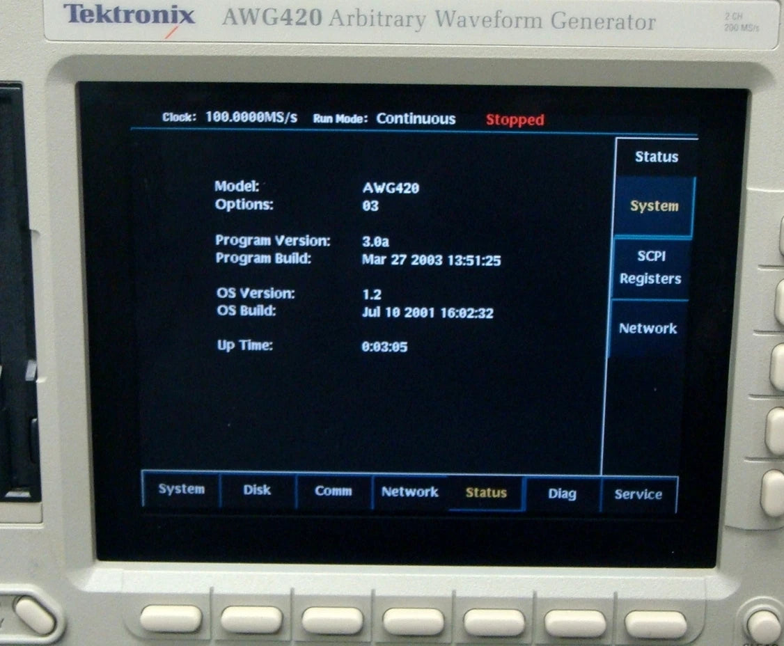 Tektronix AWG420 /03 200MHz 16bit 2ch Airbitarity Waveform Generator