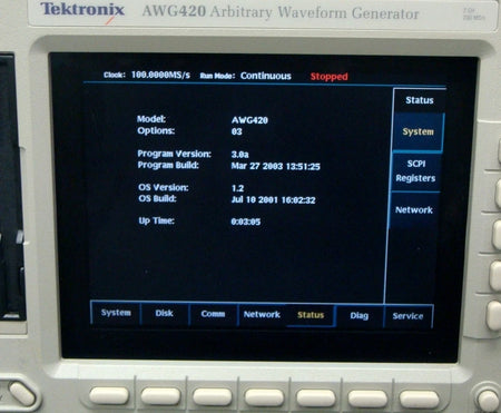 Tektronix AWG420 /03 200MHz 16bit 2ch Airbitarity Waveform Generator