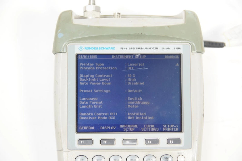 Rohde and Schwarz FSH6 100kHz - 6GHz Spectrum Analyzer