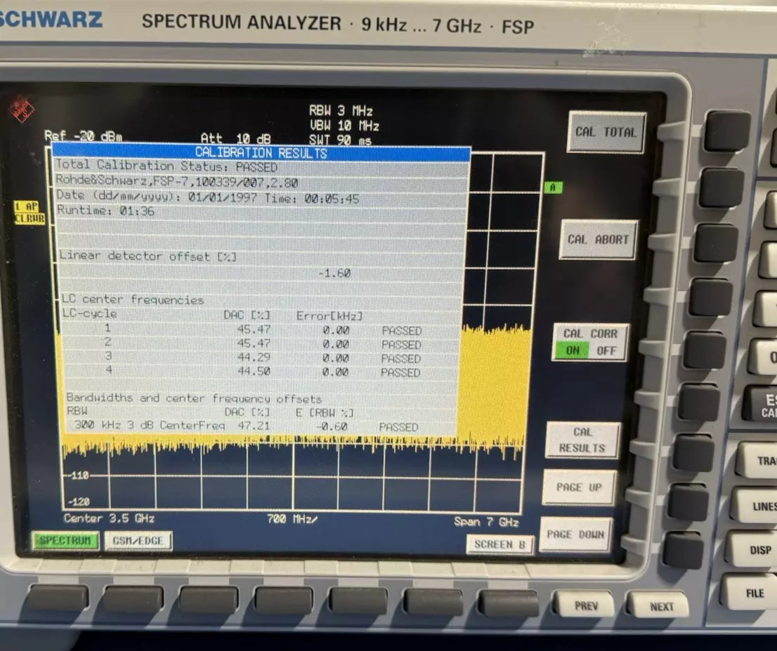 R&S FSP7 B-16 K05 Spectrum Analyzer 9KHz to 7GHz