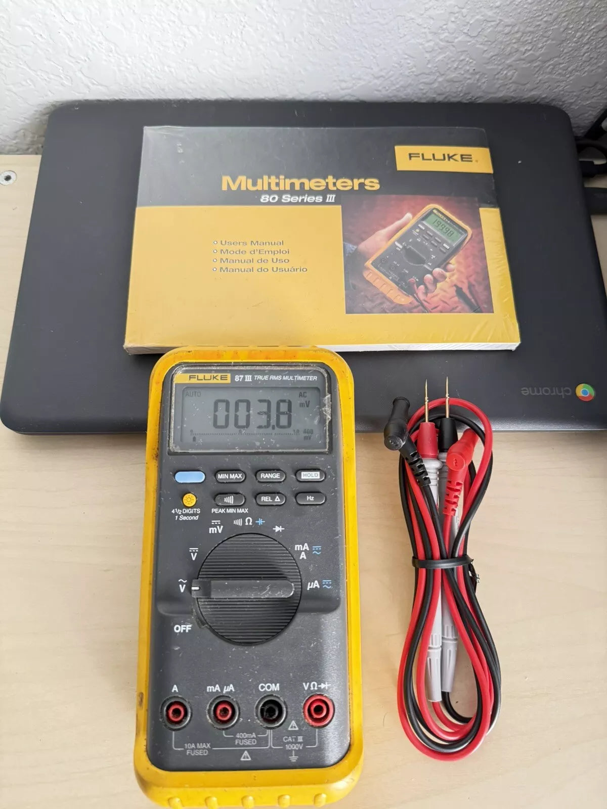 FLUKE 87 III True RMS Multimeter with Leads & Manuals - Fast Shipping