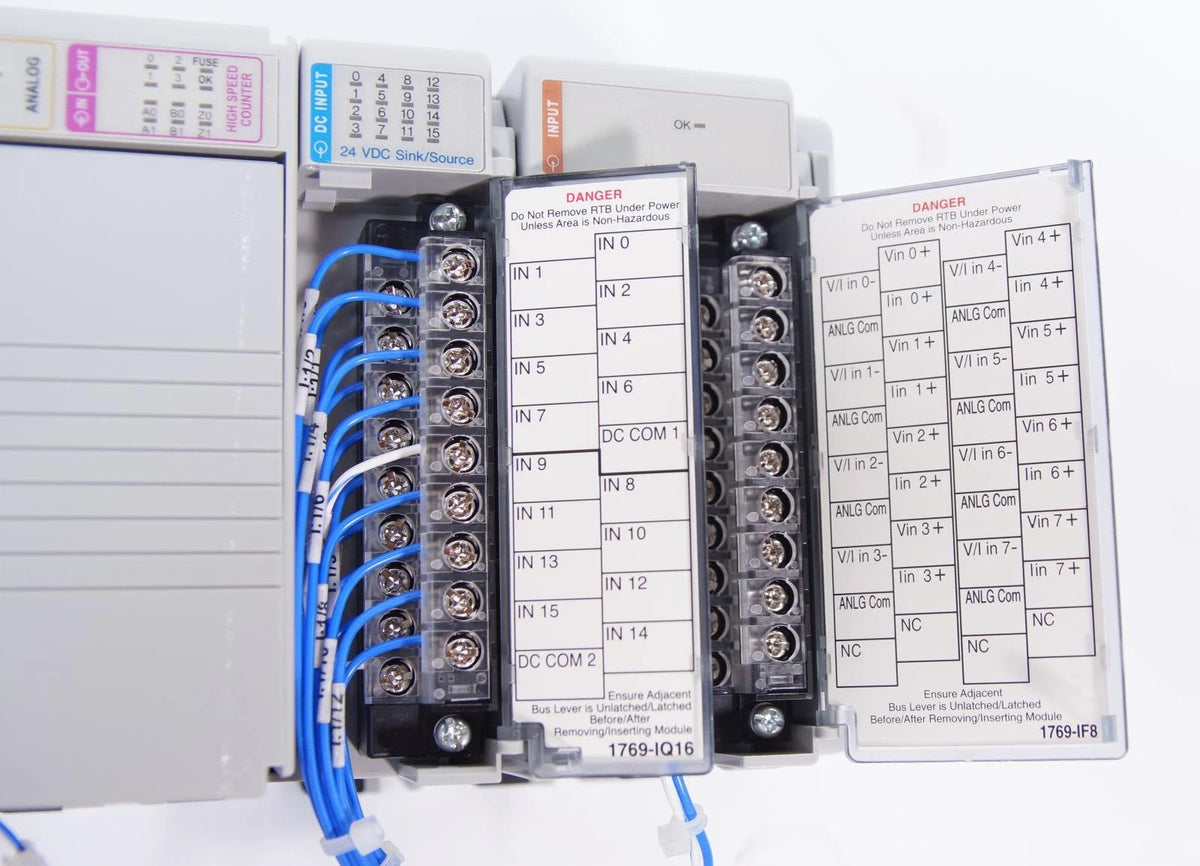 Allen Bradley CompactLogix 1769-L23E-QBFC1B with 1769-IQ16 & 1769-IF8