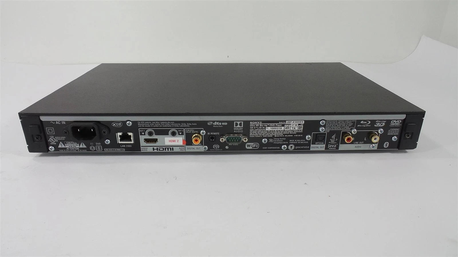 Sony UBP-X1000ES Ultra HD 4K 3D Blu-ray / DVD Media Player with Remote