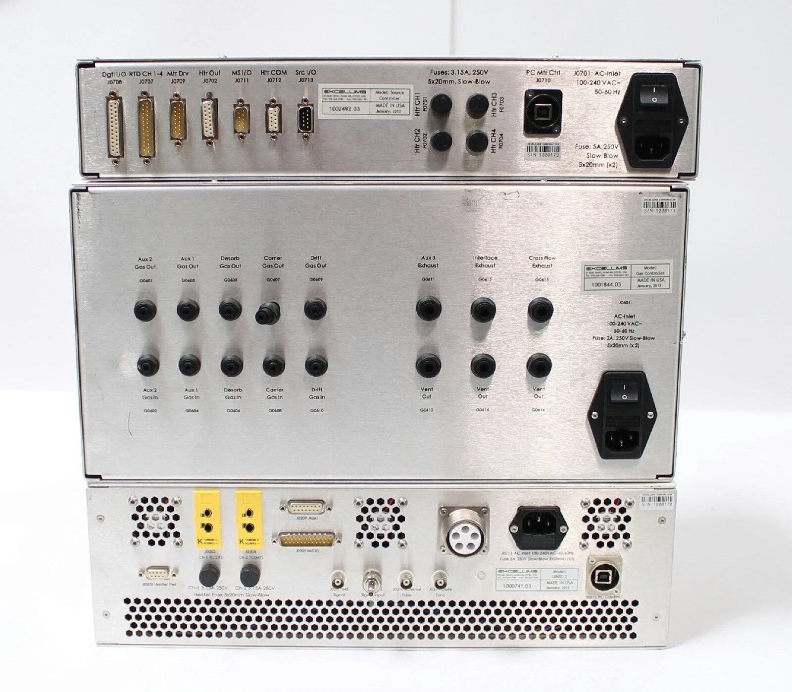 Lot of EXCELLIMS UIMSC-2 / Source Controller / Gas Controller