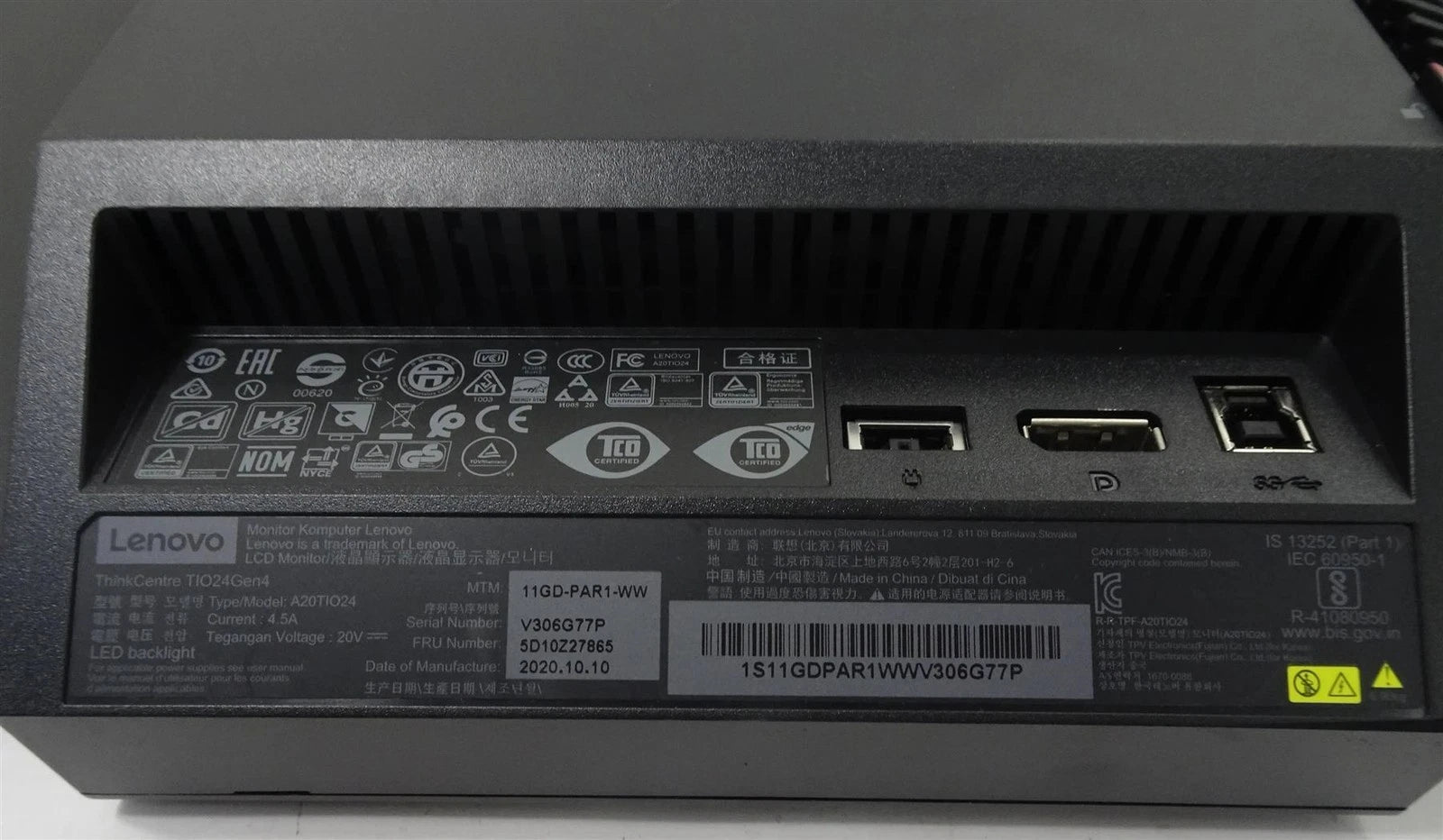 Lenovo ThinkCentre TIO24Gen4 24" LCD Monitor - A20TIO24 / LED Backlight