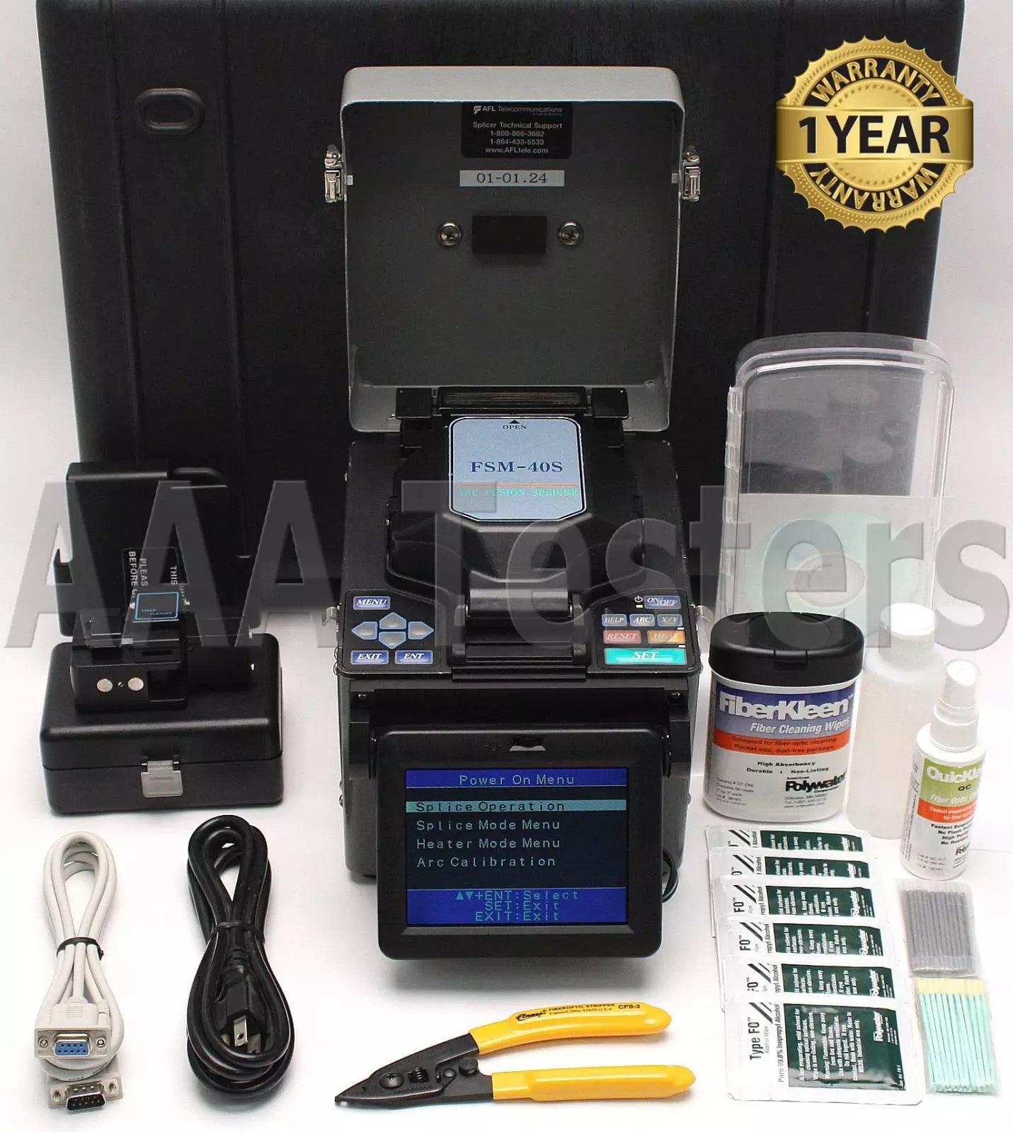 Fujikura FSM-40S SM MM Fiber Core Alignment Fusion Splicer FSM40S A w/ Cleaver - XG eqpt