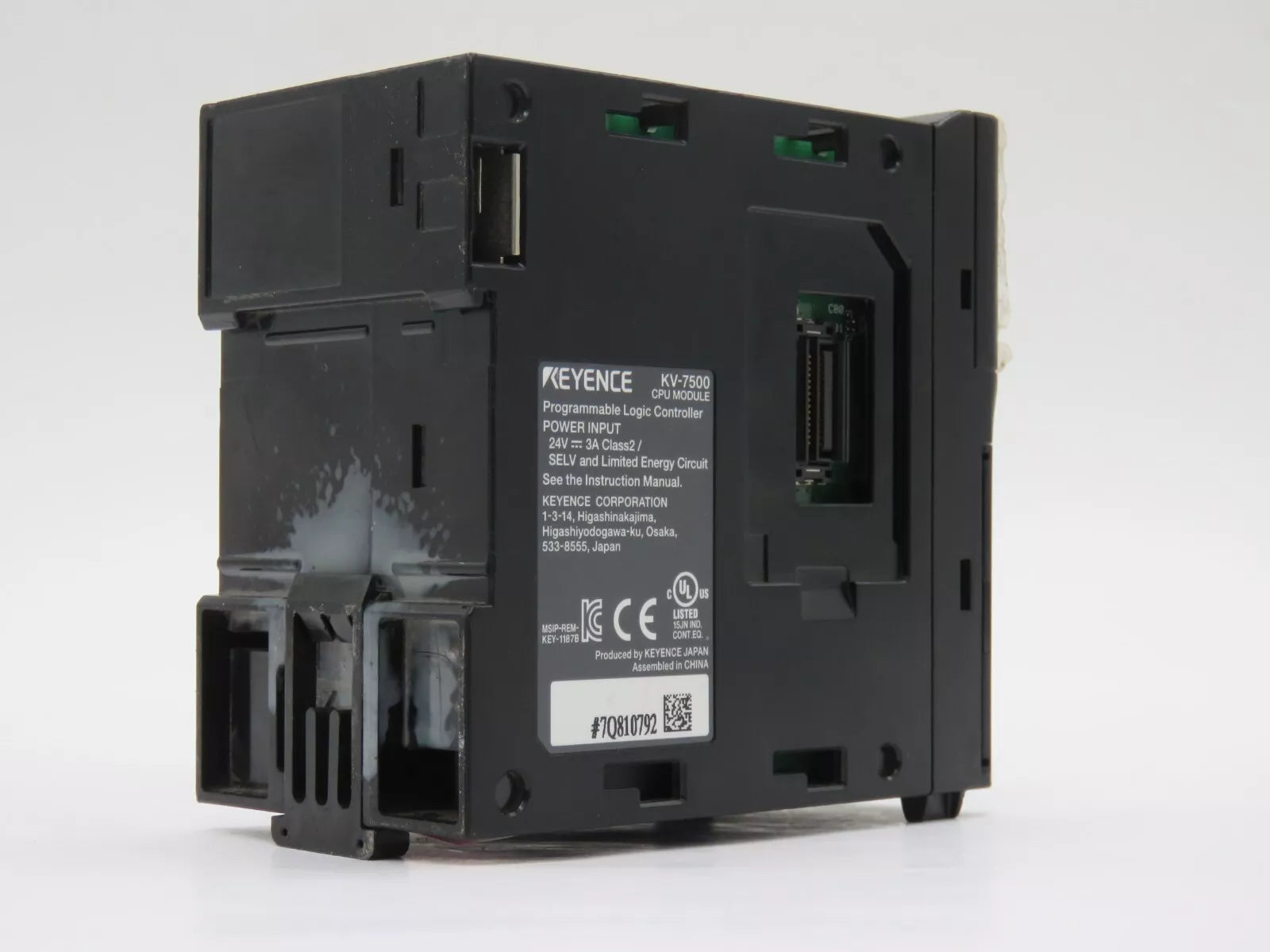 Keyence KV-7500 Programmable Logic Controller CPU Module 24 VDC Power Voltage