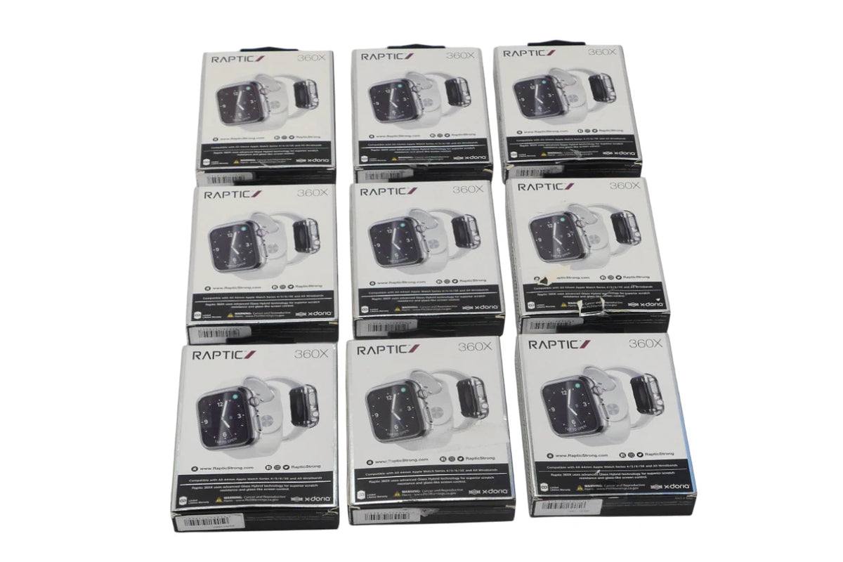 Lot Of 9 Doria Raptic 360x Screen Protector For Apple Watch 44mm - Clear
