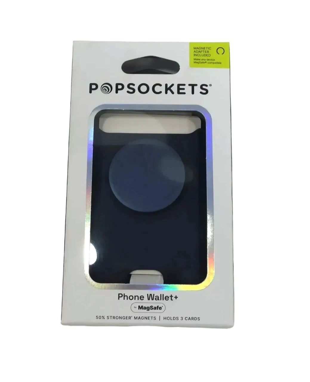 Blue PopSockets MagSafe PopWallet+ Cell Phone Wallet & Grip Adapter Ring