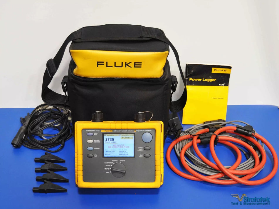 Fluke 1735 Power Logger Analyst 3 Phase PQA 3000A Flexi CTs Calibrated