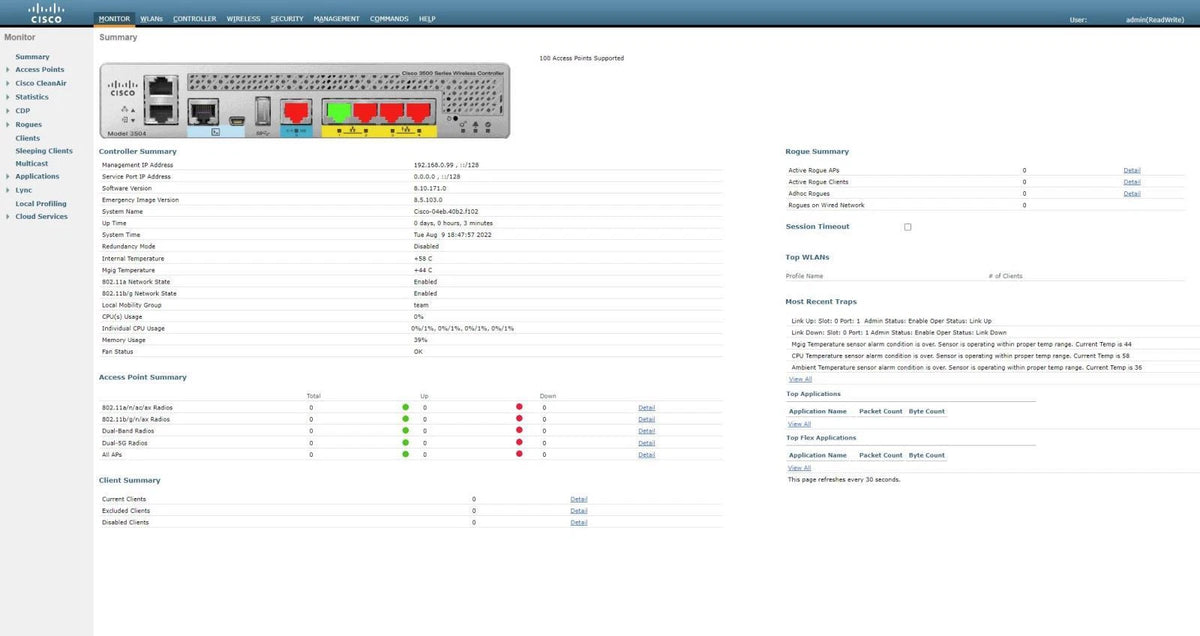 CISCO AIR-CT3504-K9 3504 IEEE 802.11ac Wireless LAN Controller